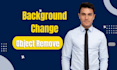 do professional retouching, background change, and remove object