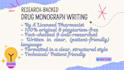 write drug monographs and pharmaceutical articles