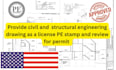 licensed architect structural engineering pe stamp alabama alaska arizona