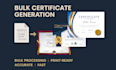 bulk certificates from your excel or word data