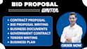 write technical proposal, bid proposal, contract proposals and tender proposal