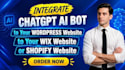 add chatgpt based ai bot to your wordpress or shopify website