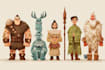 characters desing prehispnic and mythology