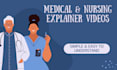 make simple and easy to understand medical and nursing explainer videos