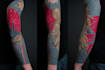 create sleeve tattoo design in geometric style