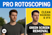 remove green screen, roto, keying, mask, and rotoscope