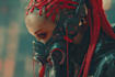 draw scifi or cyberpunk character portrait art