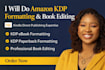 do amazon KDP ebook, paperback, and hardcover formatting