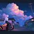 draw a anime background graphics novel and environment art