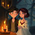 make anime couple character art anime cartoon