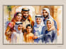 create a watercolor family portrait
