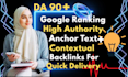 manually built  90da 250 anchor text  high authority backlinks with contextual