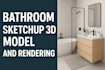 do bathroom sketchup 3d model and 3d rendering