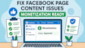 fix facebook page content issues for monetization approval
