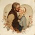 illustrate a romantic family couple