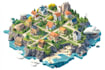 do custom map illustration, isometric map, site map design