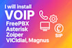 install voip, freepbx, asterisk, zioper and vicidial, magnus billing