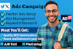 manage, create and optimize twitter x ad campaigns