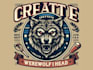 create retro t shirt werewolf head logo
