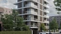 optimized 3d unit apartment building, house elevation, facade,exterior rendering