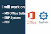 provide ms office PDF and erp support