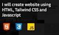 create website using HTML, tailwind CSS and javascript