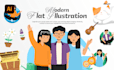 create modern flat design illustration