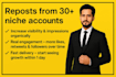promote your twitter x posts by reposting your post from 30 good niche account