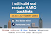 build real estate haro backlinks for your website