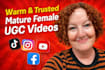 create trusted mature female ugc videos for your social media