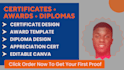 design certificates, awards, diplomas and appreciation template editable