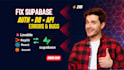 fix supabase bugs, auth errors and develop fullstack app with supabase backend