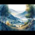 draw a watercolor landscape illustration