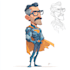 design superhero caricature character
