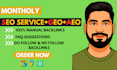 do montholy aeo, GEO and off page backlinks building