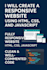 create a responsive website using HTML, CSS, and javascript