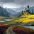 paint detailed, fantasy landscape