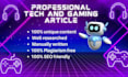 write great gaming article and reviews