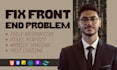 fix front end issues in HTML, CSS, js, react, bootstrap, and make it responsive
