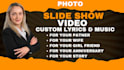 create photo video slideshow with custom lyrics and song