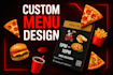 design professional restaurant and pizza menus