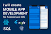 create mobile app development for android and ios with react native, flutter