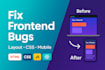 fix mobile layout CSS issues and frontend bugs