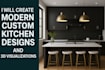 create modern custom kitchen designs and 3d visualizations