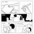 draw a funny black and white comic strip illustration