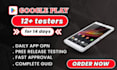 provide real 12 testers google play testing