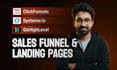 develop sales funnel, landing pages in gohighlevel, clickfunnels, systeme io