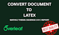 convert any document into PDF latex using overleaf