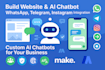 build a custom ai chatbot for your website, whatsapp, telegram or instagram