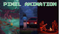 do retro 8bit, 16bit, 32bit pixel art looping lofi animation , animated gif